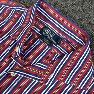 Polo Ralph Lauren Shirt Men’s 16.5 Large Regent Red Stripes Long Sleeve